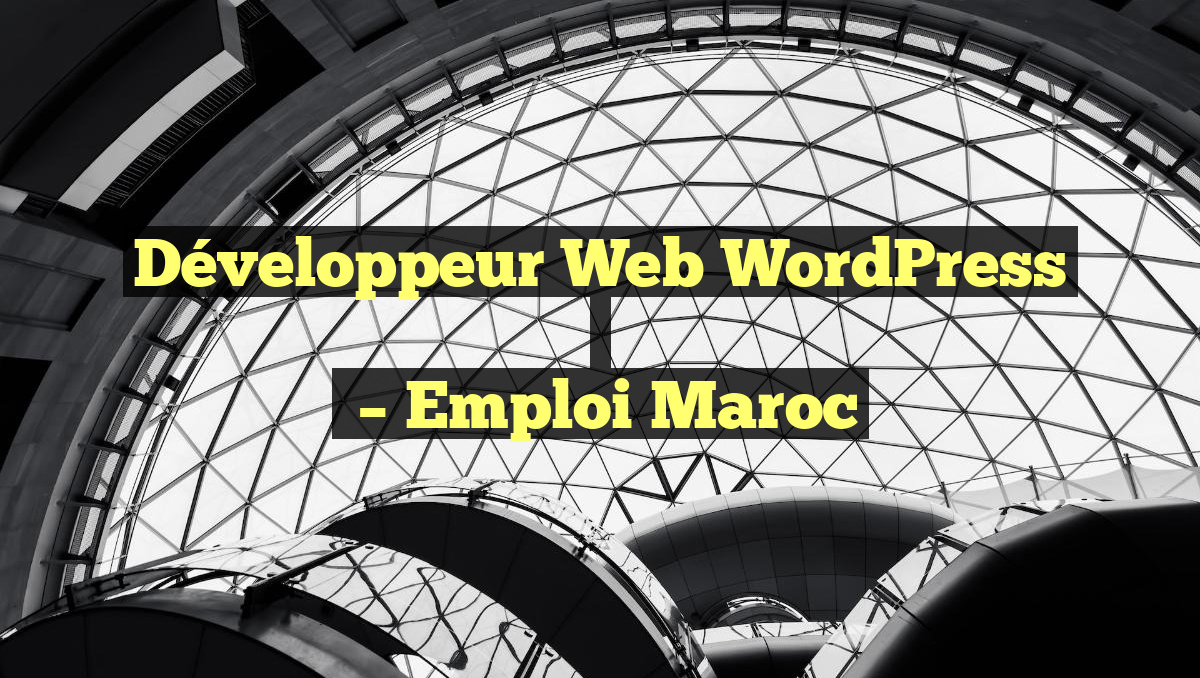 Développeur Web WordPress
 
– Emploi Maroc